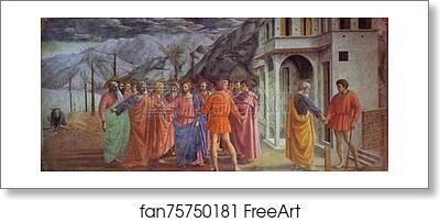 Free art print of Rendering of the Tribute Money by Masaccio