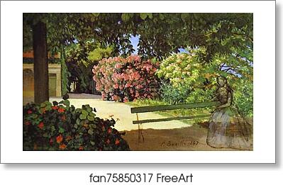 Free art print of The Terrace at Méric (Oleander) by Frédéric Bazille