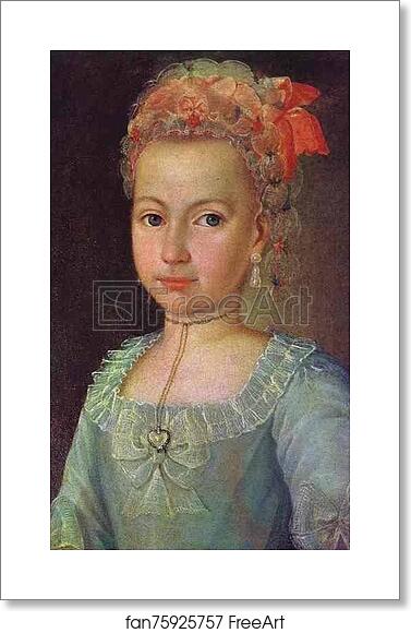 Free art print of Portrait of Anna Lermontova at the Age of 5 by Grigory Ostrovsky