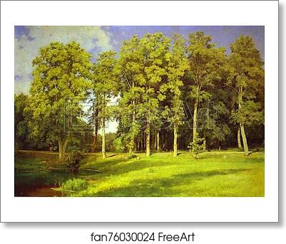 Free art print of Grove by the Pond. Preobrazhenskoye by Ivan Shishkin