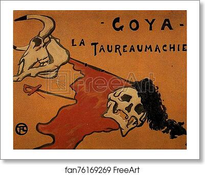 Free art print of Bookbinding for Goya's Tauromaquia by Henri De Toulouse-Lautrec