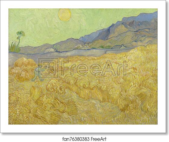 Free art print of Wheatfield with a reaper by Vincent Van Gogh Free art print of Wheatfield with a reaper by Vincent Van Gogh
