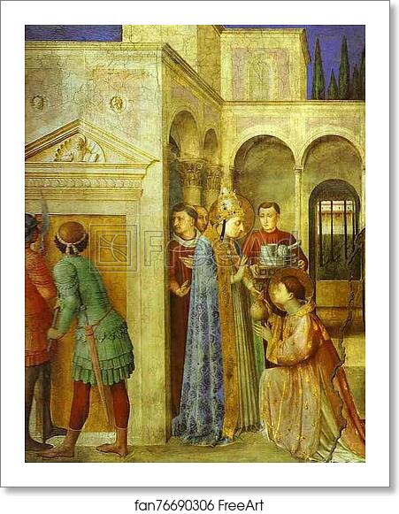 Free art print of St. Lawrence Receiving the Treasures of the Church from St. Sixtus by Fra Angelico