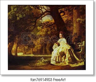 Free art print of Lady Reading in a Wooded Park by George Stubbs