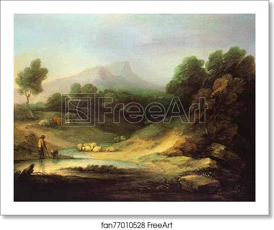 Free art print of Mountain Landscape with Shepherd by Thomas Gainsborough Free art print of Mountain Landscape with Shepherd by Thomas Gainsborough