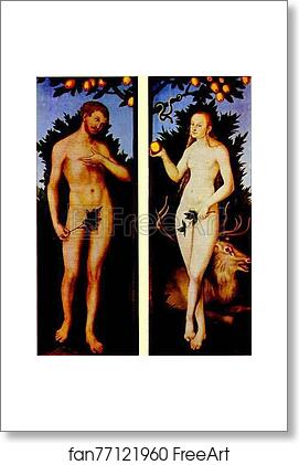 Free art print of Adam and Eve by Lucas Cranach The Elder