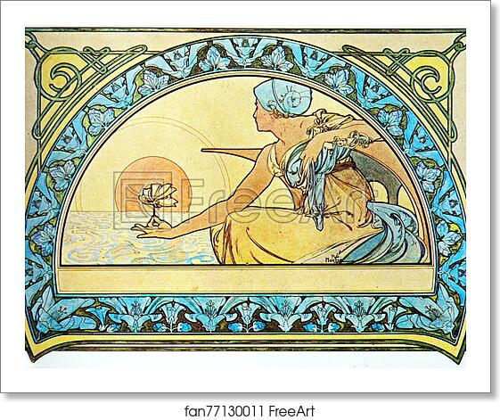 Free art print of Water-Lily by Alphonse Mucha Free art print of Water-Lily by Alphonse Mucha