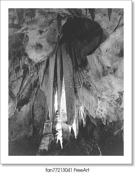 Free art print of 79-AAW-19 Onyx drapes in the Papoose Room. Carlsbad Caverns 1942. by Ansel Adams (1902-1984)