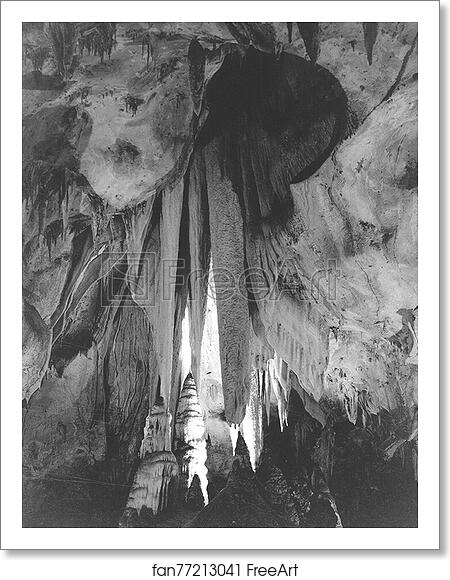 Free art print of 79-AAW-19 Onyx drapes in the Papoose Room. Carlsbad Caverns 1942. by Ansel Adams (1902-1984)