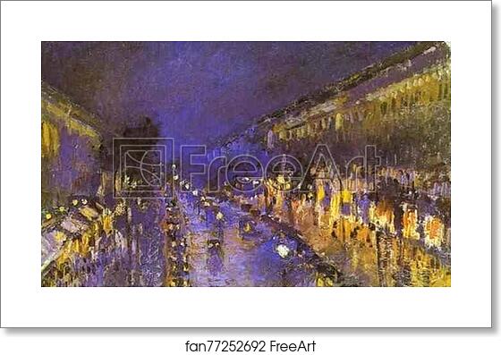 Free art print of The Boulevard Montmartre at Night by Camille Pissarro Free art print of The Boulevard Montmartre at Night by Camille Pissarro