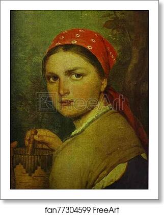 Free art print of Girl with the Birchen Basket by Alexey Venetsianov