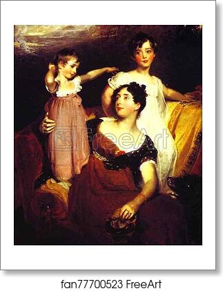 Free art print of Lydia, Wife of Sir Thomas Acland, 10th Bart with Two of Their Children by Sir Thomas Lawrence