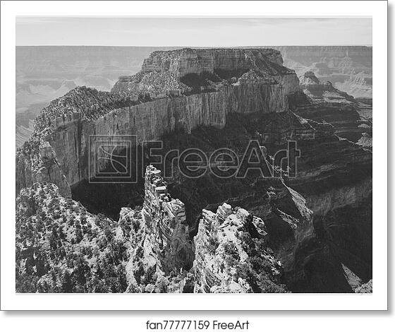 Free art print of Close-in view of curred cliff, "Grand Canyon National Park," Arizona.  Photographs of National Parks and Monuments, compiled 1941 - 1942, documenting the period ca. 1933 - 1942. by Ansel Adams (1902-1984)