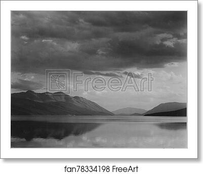 Free art print of Looking across lake to mountains and clouds, "Evening, McDonald Lake, Glacier National Park," Montana. Photographs of National Parks and Monuments, compiled 1941 - 1942, documenting the period ca. 1933 - 1942. by Ansel Adams (1902-1984) Free art print of Looking across lake to mountains and clouds, "Evening, McDonald Lake, Glacier National Park," Montana. Photographs of National Parks and Monuments, compiled 1941 - 1942, documenting the period ca. 1933 - 1942. by Ansel Adams (1902-1984)