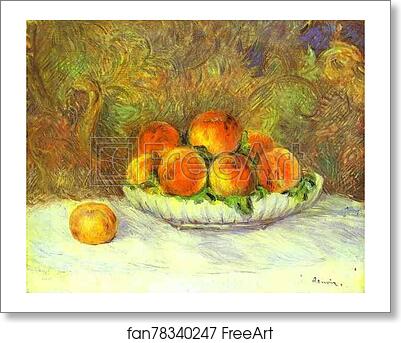 Free art print of Still Life with Peaches by Pierre-Auguste Renoir