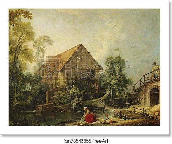 Free art print of The Watermill by François Boucher Free art print of The Watermill by François Boucher
