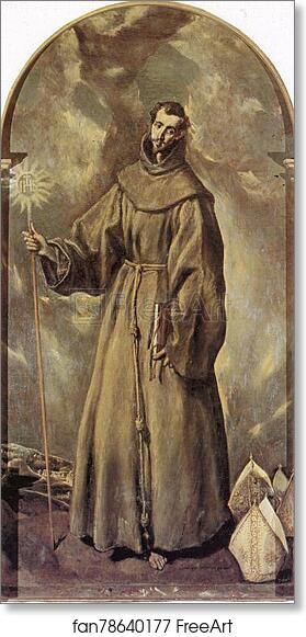 Free art print of St. Bernardino by El Greco