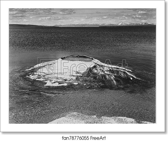 Free art print of The Fishing Cone - Yellowstone Lake, Yellowstone National Park, Wyoming. Photographs of National Parks and Monuments, compiled 1941 - 1942, documenting the period ca. 1933 - 1942. by Ansel Adams (1902-1984) Free art print of The Fishing Cone - Yellowstone Lake, Yellowstone National Park, Wyoming. Photographs of National Parks and Monuments, compiled 1941 - 1942, documenting the period ca. 1933 - 1942. by Ansel Adams (1902-1984)