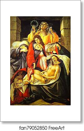 Free art print of Lamentation over the Dead Christ by Alessandro Botticelli