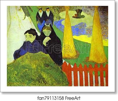 Free art print of Women from Arles in the Public Garden, the Mistral by Paul Gauguin