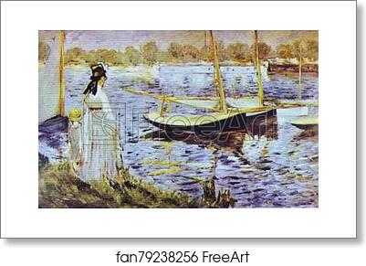 Free art print of The Banks of the Seine at Argenteuil by Edouard Manet