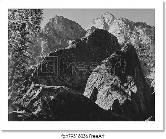 Free art print of Grand Sentinel, Kings River Canyon (Proposed as a national park), California, 1936. Photographs of National Parks and Monuments, compiled 1941 - 1942, documenting the period ca. 1933 - 1942. by Ansel Adams (1902-1984) Free art print of Grand Sentinel, Kings River Canyon (Proposed as a national park), California, 1936. Photographs of National Parks and Monuments, compiled 1941 - 1942, documenting the period ca. 1933 - 1942. by Ansel Adams (1902-1984)