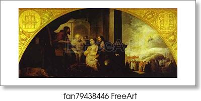 Free art print of The Patrician Juan and His Wife Reveal His Dream to Pope Liberius by Bartolomé Esteban Murillo