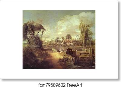 Free art print of Landscape: Boys Fishing by John Constable
