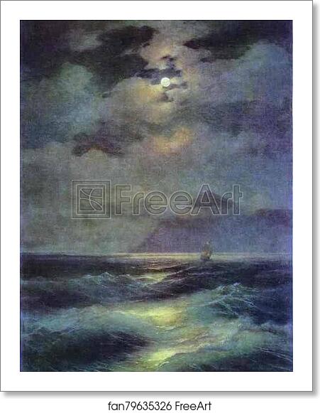 Free art print of View of the Sea by Moonlight by Ivan Aivazovsky Free art print of View of the Sea by Moonlight by Ivan Aivazovsky