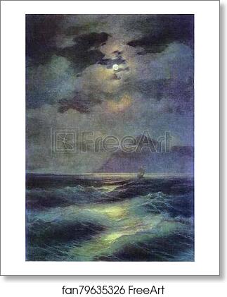 Free art print of View of the Sea by Moonlight by Ivan Aivazovsky