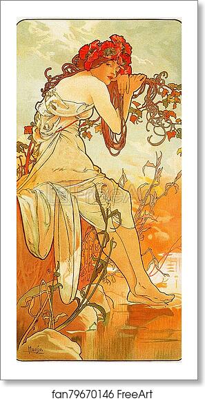 Free art print of Summer by Alphonse Mucha Free art print of Summer by Alphonse Mucha