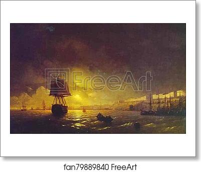 Free art print of View of Odessa by Moonlight by Ivan Aivazovsky