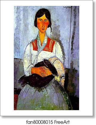 Free art print of Gypsy Woman with Child by Amedeo Modigliani