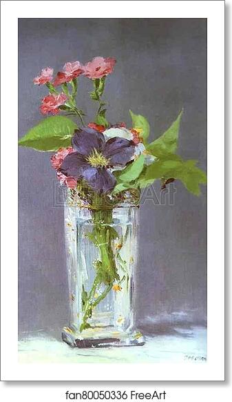 Free art print of Clematis in a Crystal Vase by Edouard Manet Free art print of Clematis in a Crystal Vase by Edouard Manet