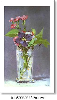 Free art print of Clematis in a Crystal Vase by Edouard Manet