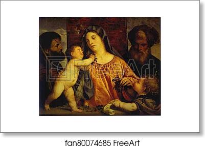 Free art print of Madonna of the Cherries by Titian