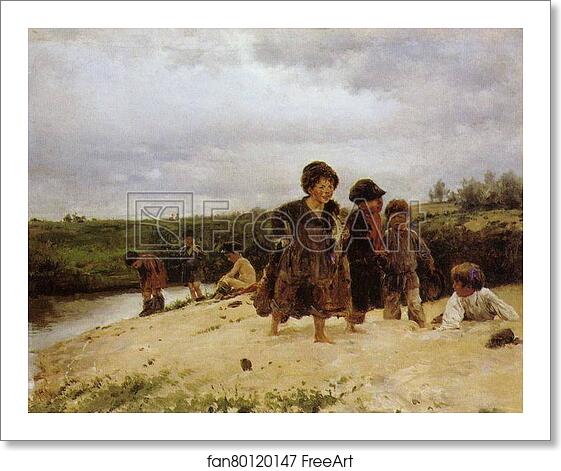 Free art print of Running from the Rain by Vladimir Makovsky Free art print of Running from the Rain by Vladimir Makovsky