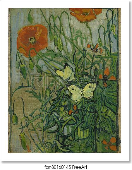 Free art print of Butterflies and poppies by Vincent Van Gogh Free art print of Butterflies and poppies by Vincent Van Gogh