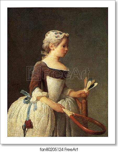 Free art print of Girl with Shuttlecock by Jean-Baptiste-Simeon Chardin Free art print of Girl with Shuttlecock by Jean-Baptiste-Simeon Chardin