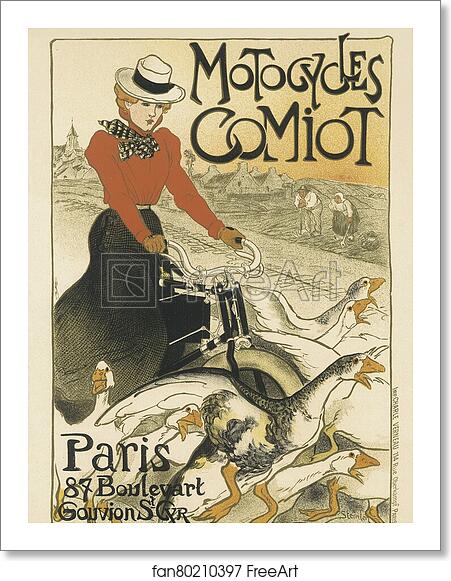 Free art print of Motocycles Comiot by Théophile Steinlen Free art print of Motocycles Comiot by Théophile Steinlen