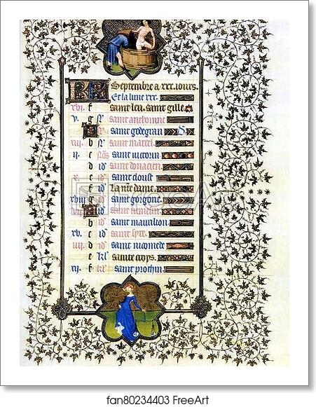 Free art print of The Belles Heures of Jean de France, Duke de Berry. September by Limbourg Brothers Free art print of The Belles Heures of Jean de France, Duke de Berry. September by Limbourg Brothers