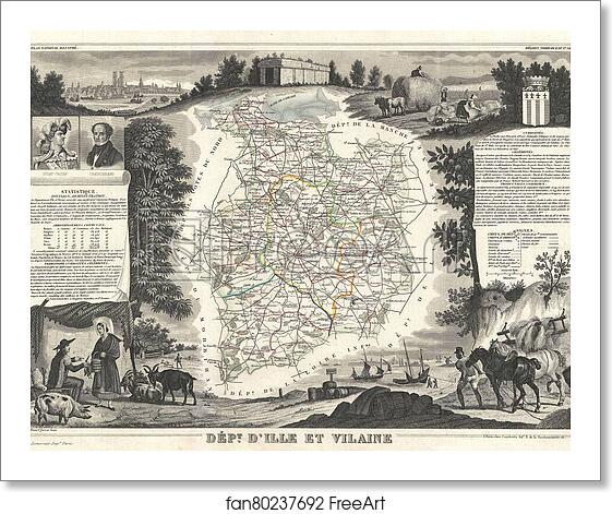 Free art print of Dept. d'Ille Et Vilaine by Victor Jules Levasseur Free art print of Dept. d'Ille Et Vilaine by Victor Jules Levasseur
