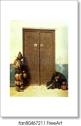 Free art print of At the Door of a Mosque by Vasily Vereshchagin
