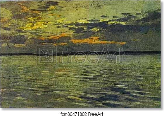 Free art print of The Lake. Eventide by Isaac Levitan