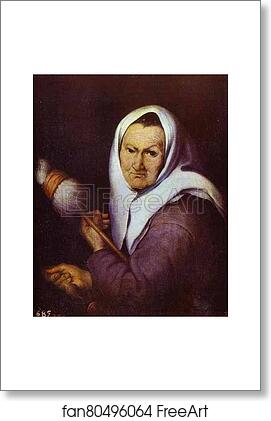 Free art print of Old Woman with a Distaff by Bartolomé Esteban Murillo