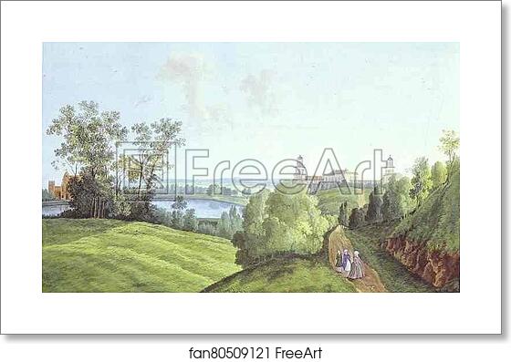 Free art print of View of the Farmyard in the Tsarskoye Selo by Semion Shchedrin