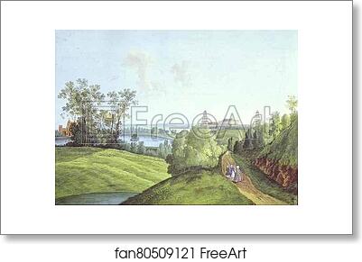 Free art print of View of the Farmyard in the Tsarskoye Selo by Semion Shchedrin