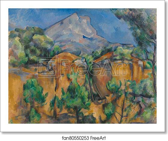 Free art print of La Montagne Sainte-Victoire vue de la carrière Bibémus by Paul Cézanne
