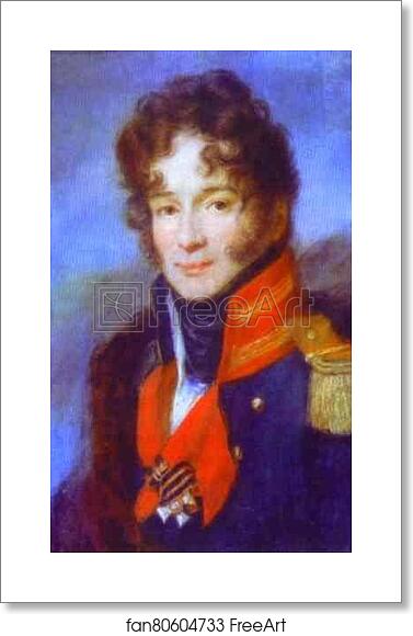 Free art print of Portrait of the Commander of the Dragoon Regiment P. A. Chicherin by Alexey Venetsianov