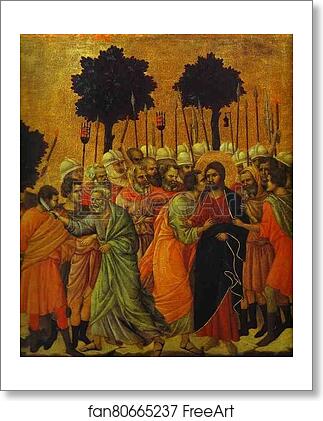 Free art print of Maestà (back, central panel, detail of) The Seizing of Jesus by Duccio Di Buoninsegna Free art print of Maestà (back, central panel, detail of) The Seizing of Jesus by Duccio Di Buoninsegna